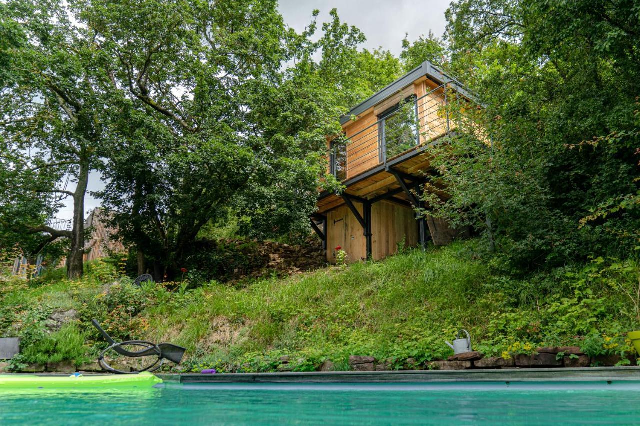 Le Moonloft Insolite Tiny-House Dans Les Arbres & 1 Seance De Sauna Pour 2 Avec Vue Panoramique Osenbach Exteriör bild